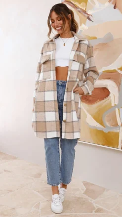 Saskia Jacket - Beige/Cream Check