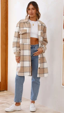 Saskia Jacket - Beige/Cream Check