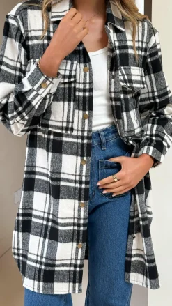 Saskia Jacket - Black/Cream Check