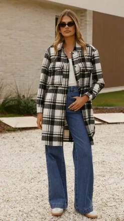 Saskia Jacket - Black/Cream Check