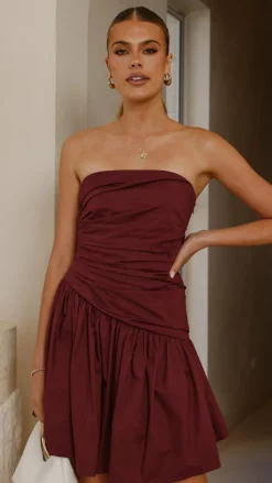 Selena Mini Dress - Burgundy