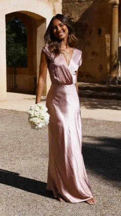 Selma Maxi Dress - Dusty Pink