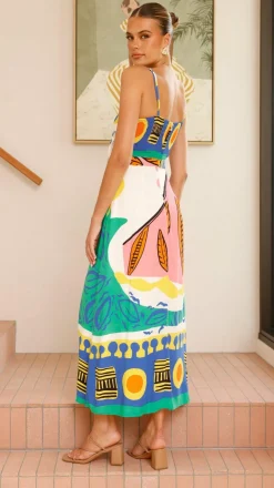 Shahar Maxi Dress - Green Print