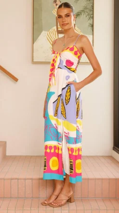 Shahar Maxi Dress - Pink Print