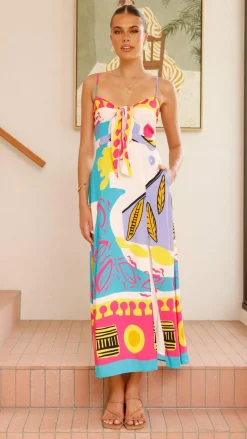 Shahar Maxi Dress - Pink Print