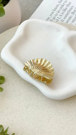 Shell Claw Clip - Gold