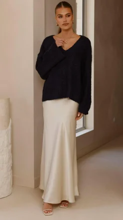 Silas Knit Top - Navy