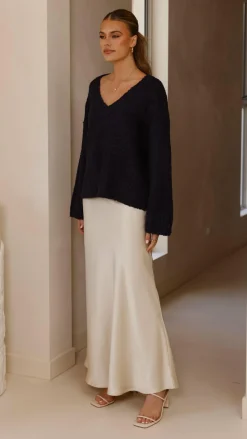 Silas Knit Top - Navy