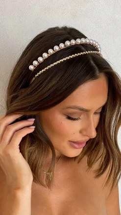 Sinclair Headpiece - Gold/Pearl