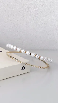 Sinclair Headpiece - Gold/Pearl