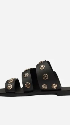 Sol Sana Eastwood Slide - Black/Gold