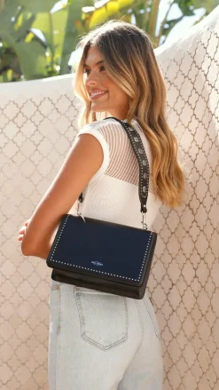 Sol Sana Flap Bag - Black/Silver