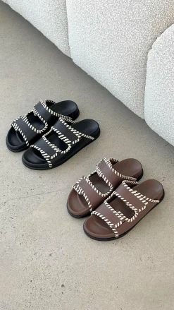 Sol Sana Fontelina Footbed - Black / Off White Trim