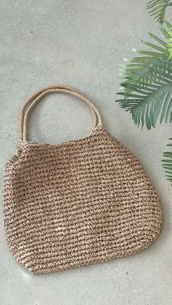 Solana Summer Tote Bag - Tan Straw