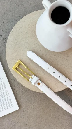 Stacey Belt - Chalk / Gold