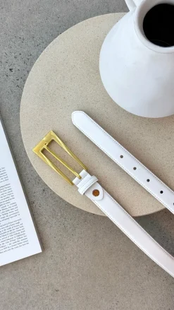 Stacey Belt - Chalk / Gold