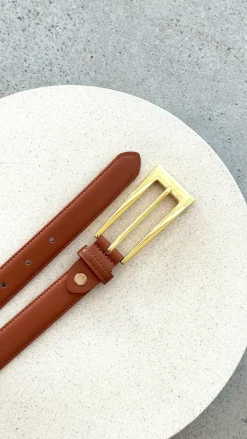 Stacey Belt - Latte / Gold