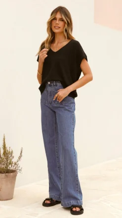 Stelaria Knit Top - Black