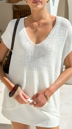 Stelaria Knit Top - White