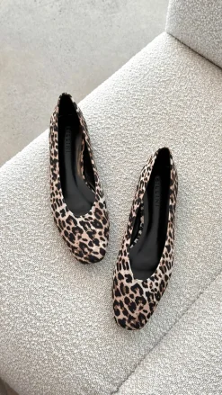 Suzie Ballet Flats - Leopard Satin