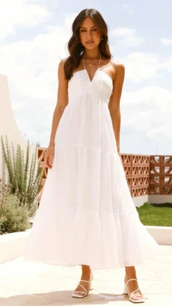 Taffeta Maxi Dress - White