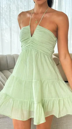 Taffeta Mini Dress - Sage