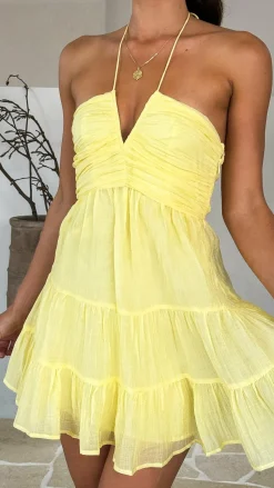 Taffeta Mini Dress - Yellow