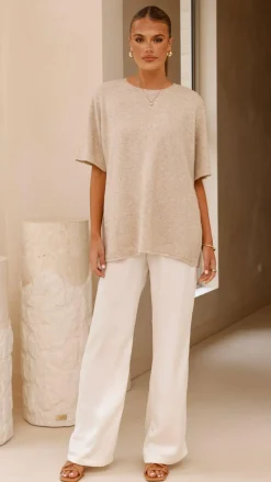 Tahlia Knit Top - Oatmeal