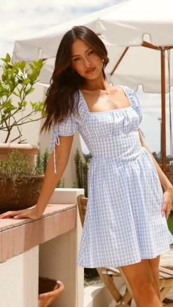 Takashi Mini Dress - Picnic Blue