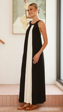 Talaith Maxi Dress - Black / Cream
