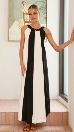 Talaith Maxi Dress - Black / Cream