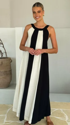 Talaith Maxi Dress - Black / Cream