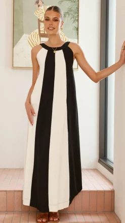Talaith Maxi Dress - Black / Cream
