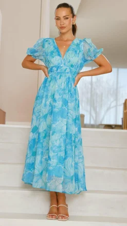 Talma Maxi Dress - Blue Floral