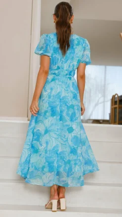 Talma Maxi Dress - Blue Floral