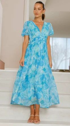 Talma Maxi Dress - Blue Floral