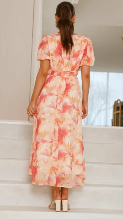 Talma Maxi Dress - Orange Floral