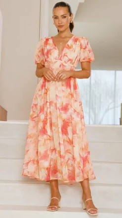 Talma Maxi Dress - Orange Floral