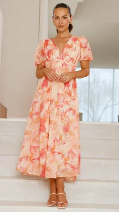 Talma Maxi Dress - Orange Floral