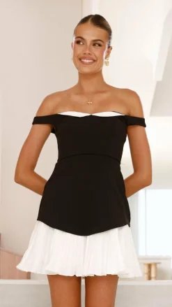 Talmai Mini Dress - Black / White