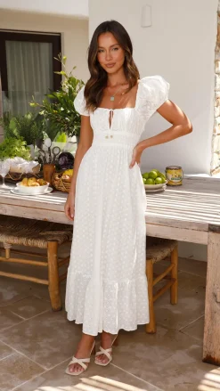 Tania Midi Dress - White