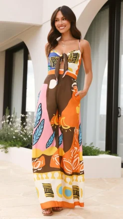 Teresa Jumpsuit - Brown/Orange