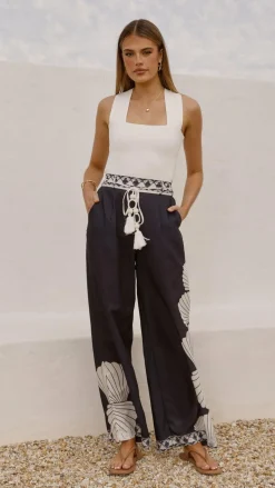 Tessa Wide Leg Pants - Black