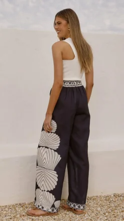 Tessa Wide Leg Pants - Black