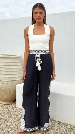 Tessa Wide Leg Pants - Black