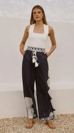 Tessa Wide Leg Pants - Black