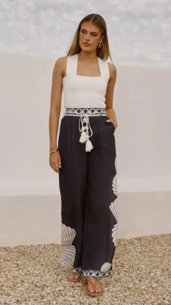 Tessa Wide Leg Pants - Black