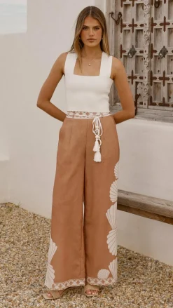 Tessa Wide Leg Pants - Siena