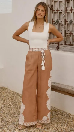 Tessa Wide Leg Pants - Siena