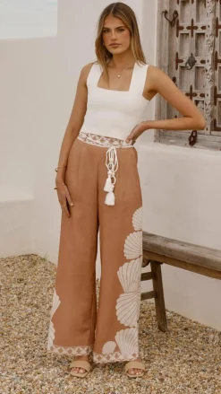 Tessa Wide Leg Pants - Siena